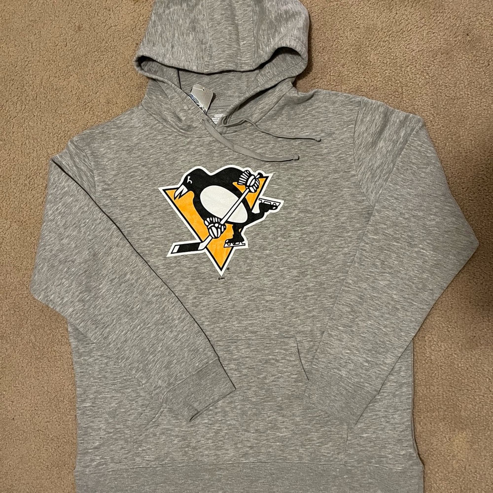 Pittsburgh Penguins NHL Fanatics Hoodie Grey Men’s XL Official Hockey Sweatshirt